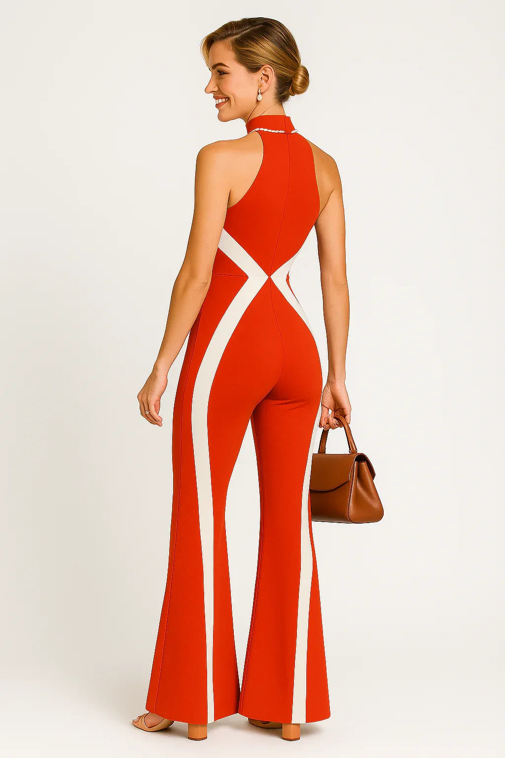 Scarlet Halo Sculpted Jumpsuit - Maison LYORÉN