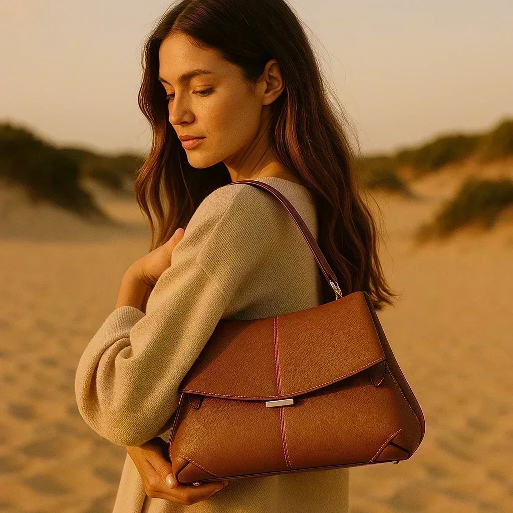 Nayomi Structured Leather Handbag - Maison LYORÉN