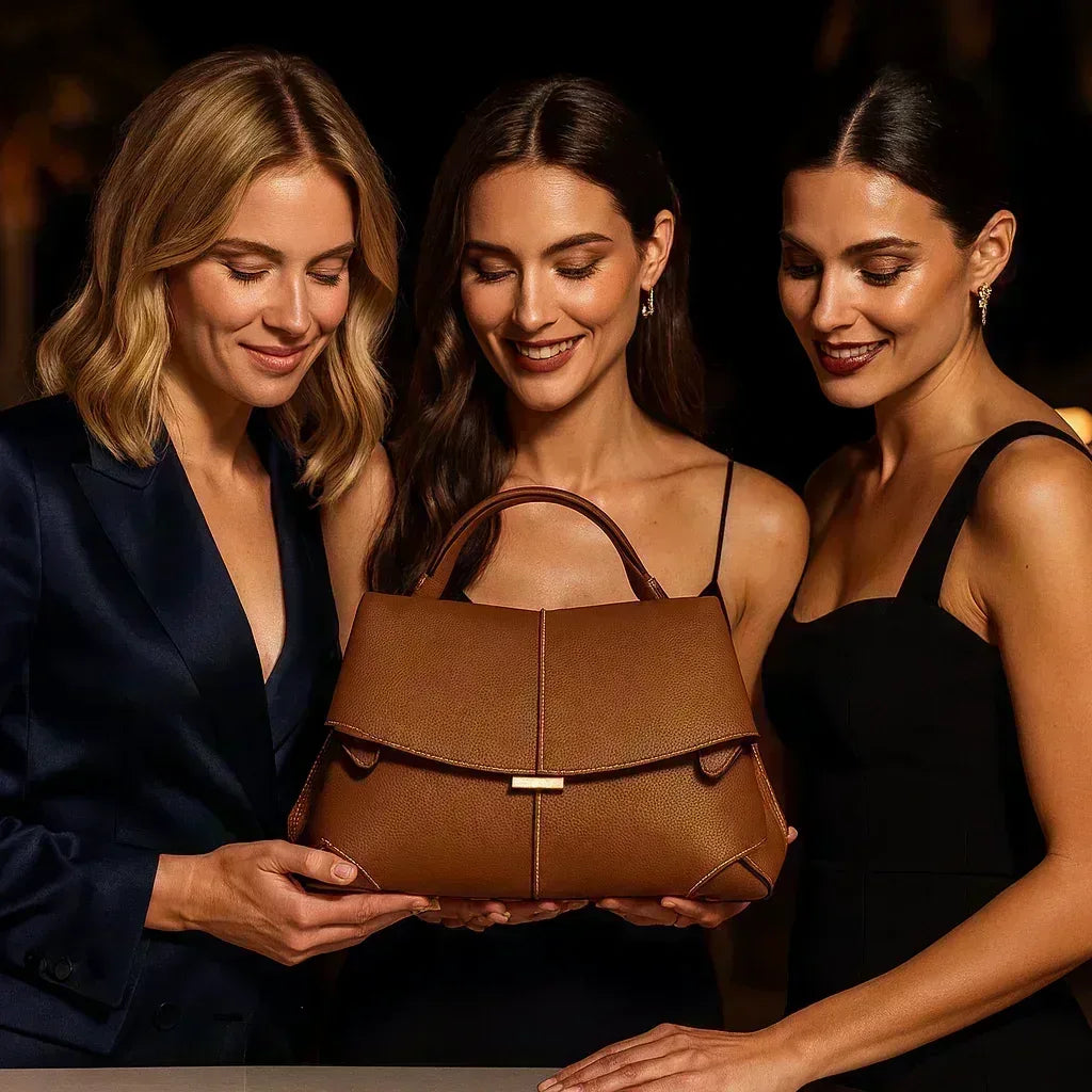 Nayomi Structured Leather Handbag - Maison LYORÉN