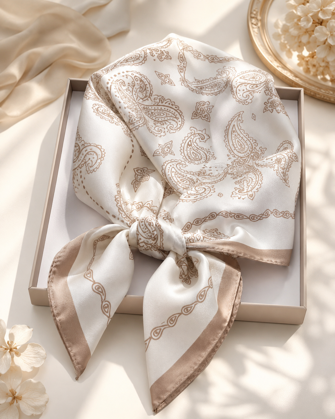 Céleste Floral Carré Scarf 70x70cm — Maison LYORÉN