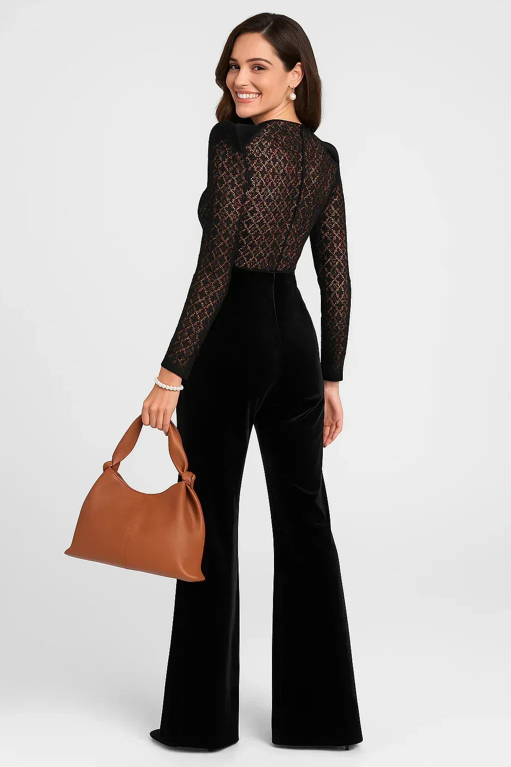 Midnight Lace Tailored Jumpsuit - Maison LYORÉN