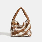 Woven PU Shoulder Bag | Women's Minimalist Travel Tote