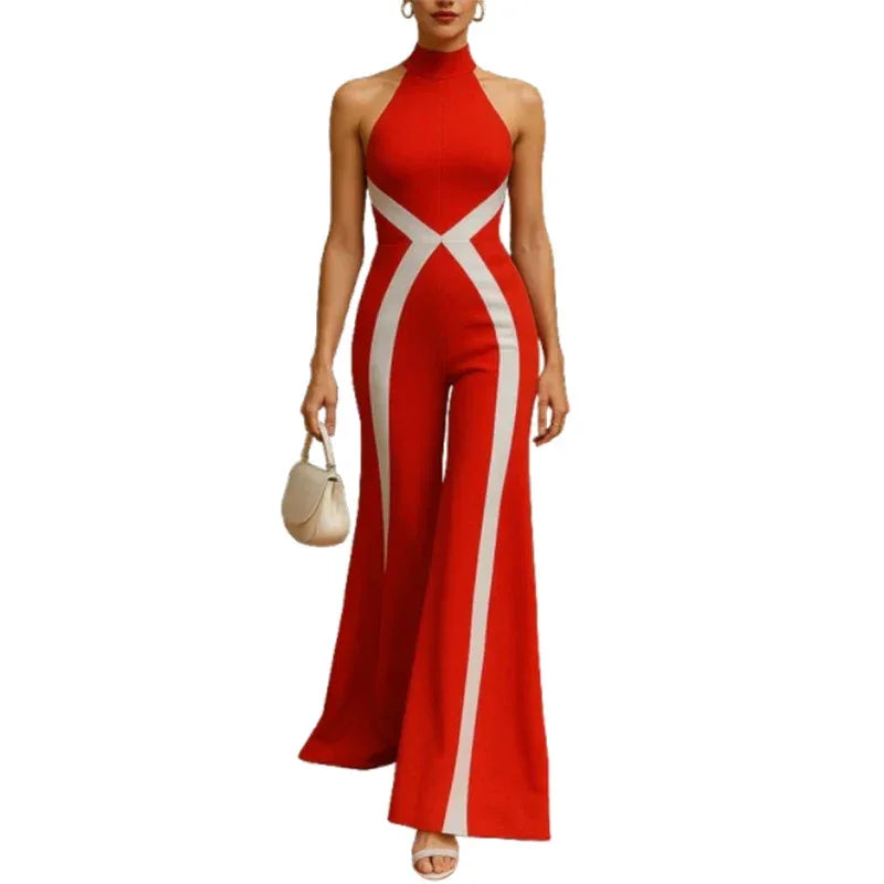 Scarlet Halo Sculpted Jumpsuit - Maison LYORÉN