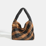 Woven PU Shoulder Bag | Women's Minimalist Travel Tote