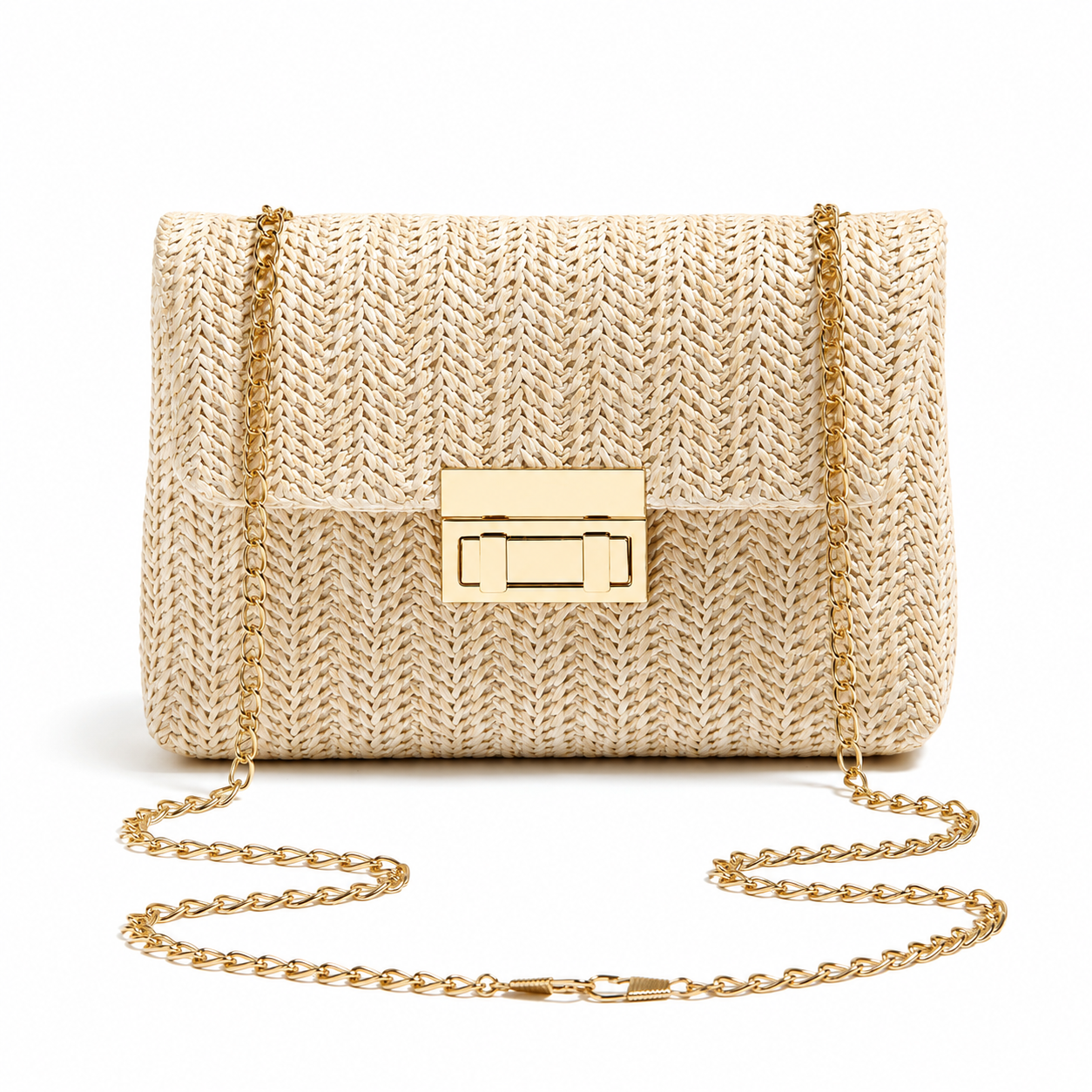 Solange Woven Shoulder Bag in Dune — Maison LYORÉN