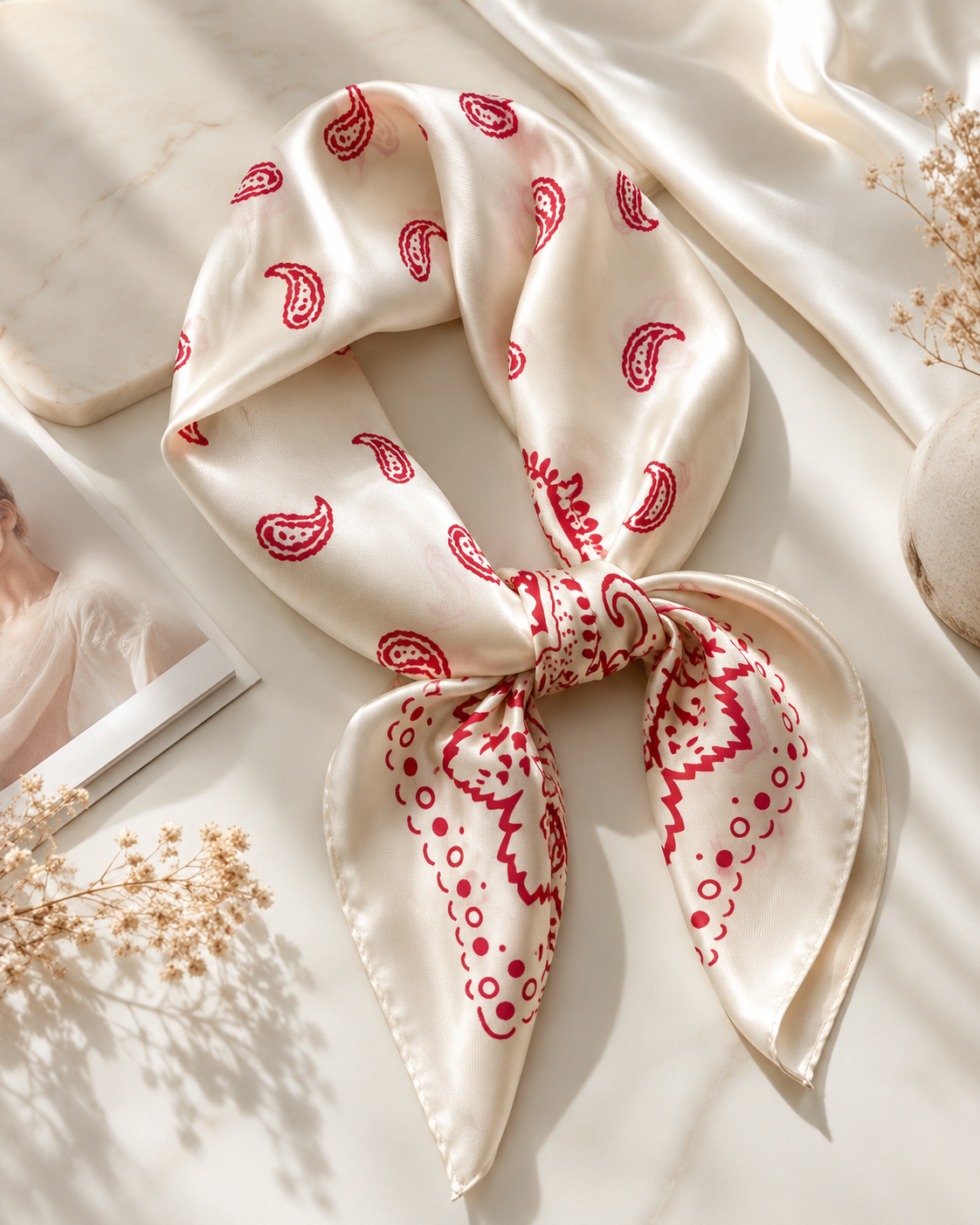 Céleste floral carré scarf in Noir Jardin — Maison LYORÉN