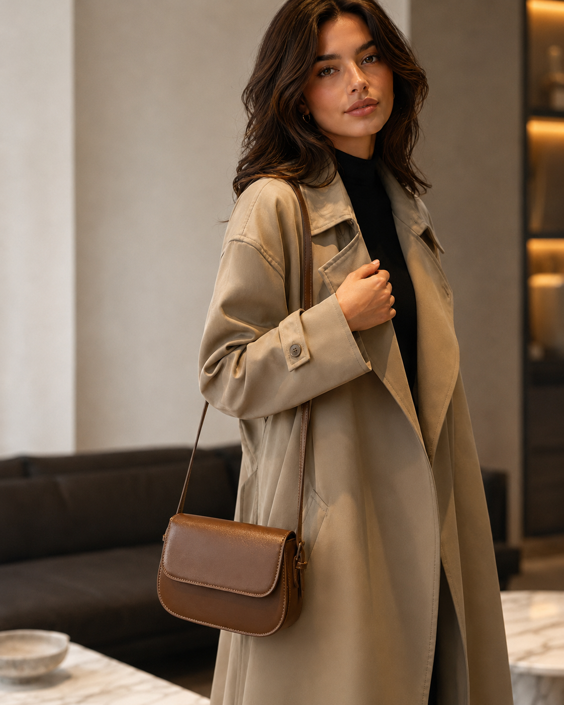Célène saddle bag in Noir — Maison LYORÉN