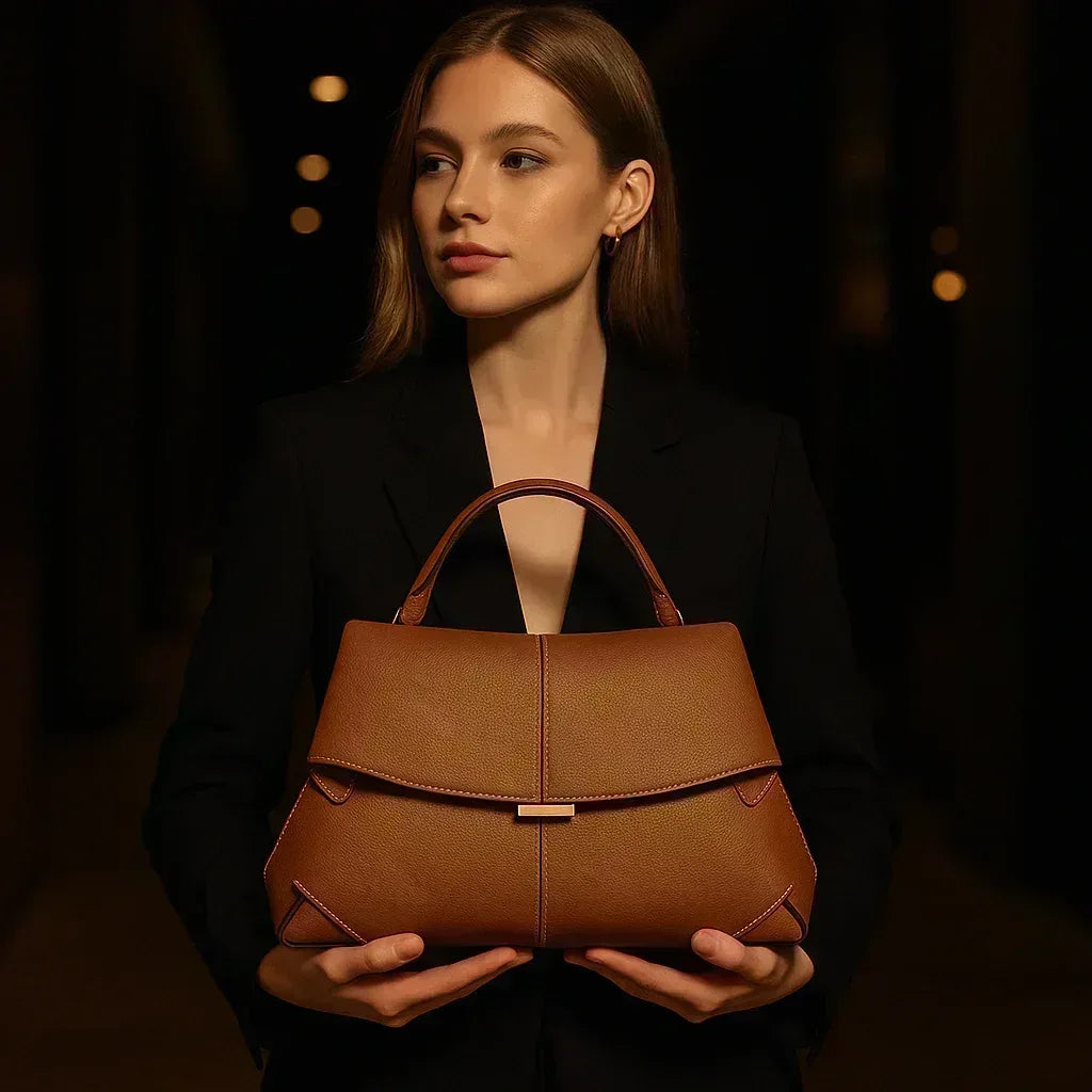 Nayomi Structured Leather Handbag - Maison LYORÉN